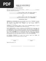 Deed of Assignment Template