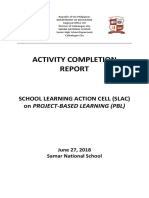 Activity Completion Report (Acr) Slac Project Based Learning (PBL)