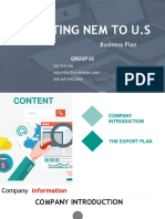 Exporting Nem To U.S: Business Plan