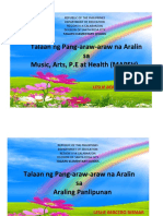 Talaan NG Pang-Araw-Araw Na Aralin Sa Music, Arts, P.E at Health (MAPEH)