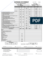 Expense Statement: Total Out Back Date Stations K.M Total Fares Night Stay Daily With Out Car Order Booked/ Sale