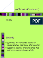 Elements of Music (Continued) : Melody