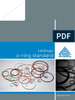 Catálogo de O-rings AGEL com medidas e tolerâncias