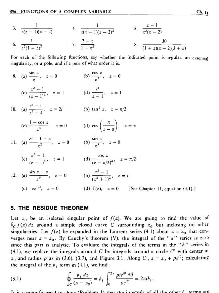 Boas Residue Theorem