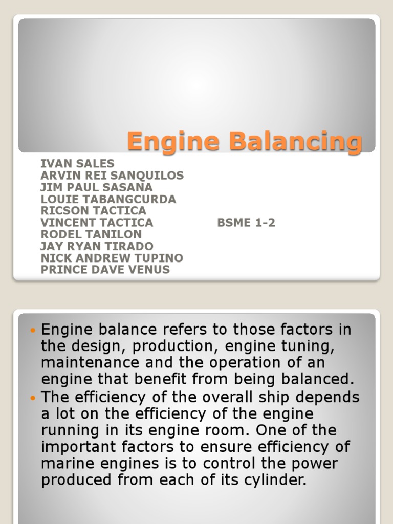 Engine Balancing Techniques Explained | PDF
