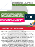 Vocabulary Enhance Worksheet to Improve the Probem Solving Skills of G11 Students