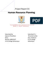 Human Resource Planning: A Project Report On