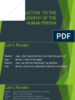 Introduction to Philosophy of the Human Person