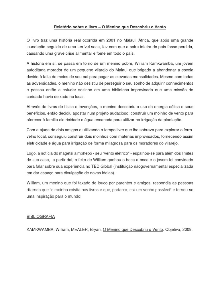 O Menino Que Descobriu o Vento | PDF