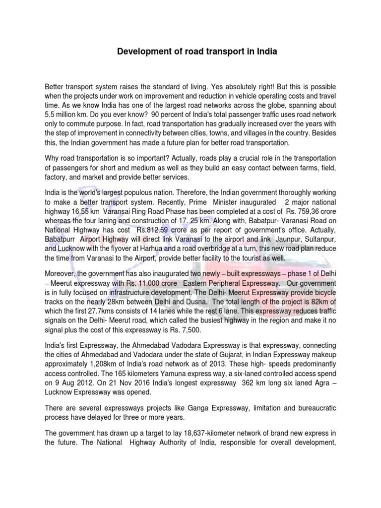Development of Road Transport in India PDF Controlled Access