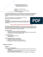 Information Sheet 1.1-2 Training Regulations