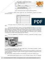 Lista de Química I: Ensino Médio - Unidade Parque Atheneu