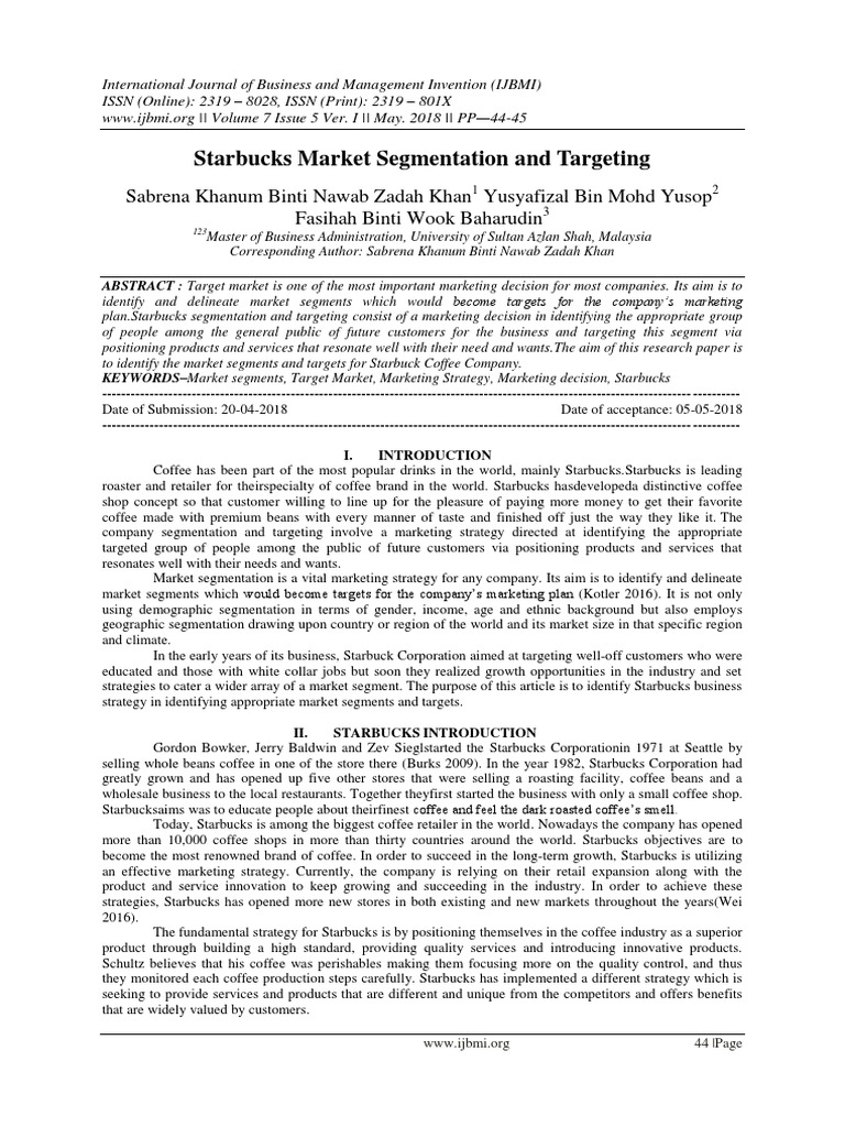 F0705014445 PDF PDF Market Segmentation Starbucks