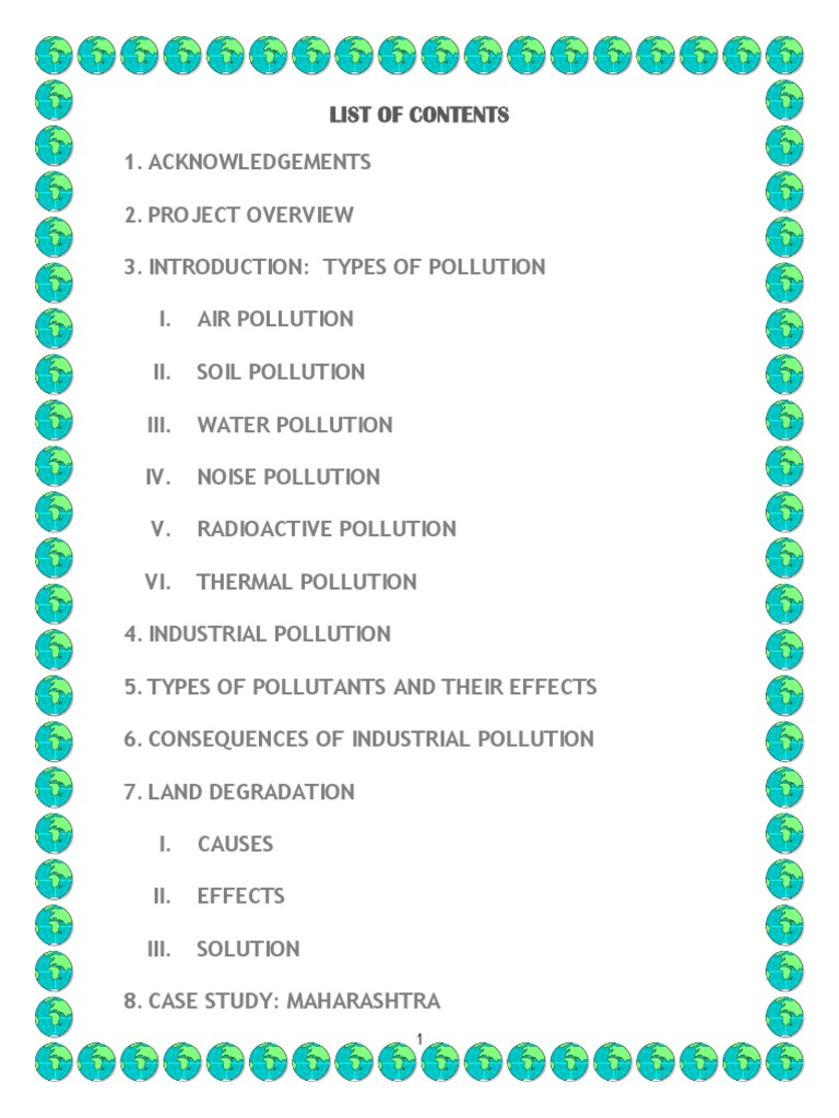 Project On Pollution PDF | PDF | Pollution | Air Pollution