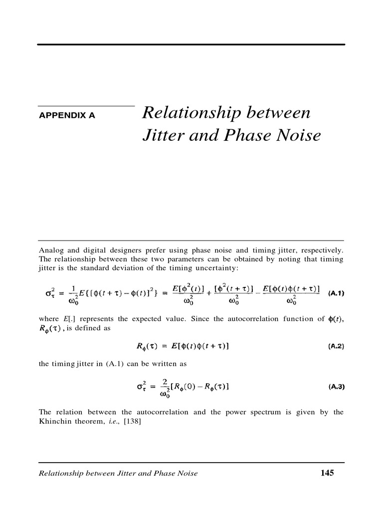 Jitter and Phase Noise PDF Detector (Radio) Electrical Circuits