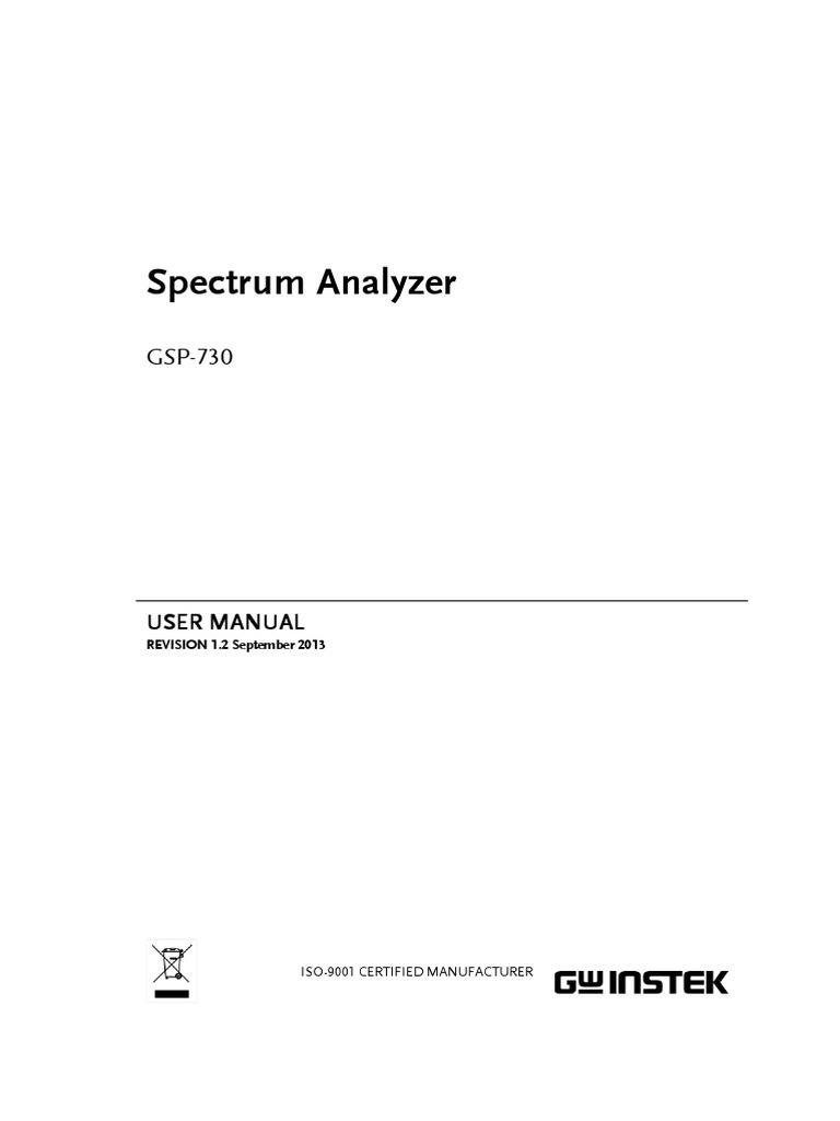 Spectrum Analyzer User Manual PDF Mains Electricity Electrical