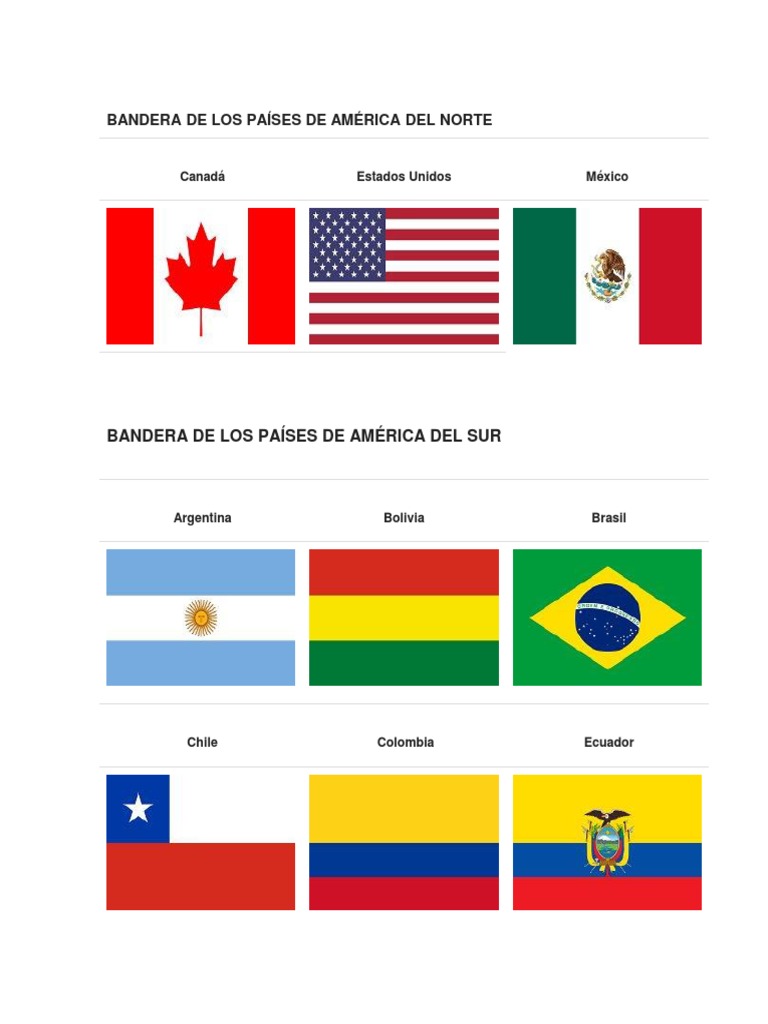Banderas de los Países de América | PDF | Américas | Dólar de los ...