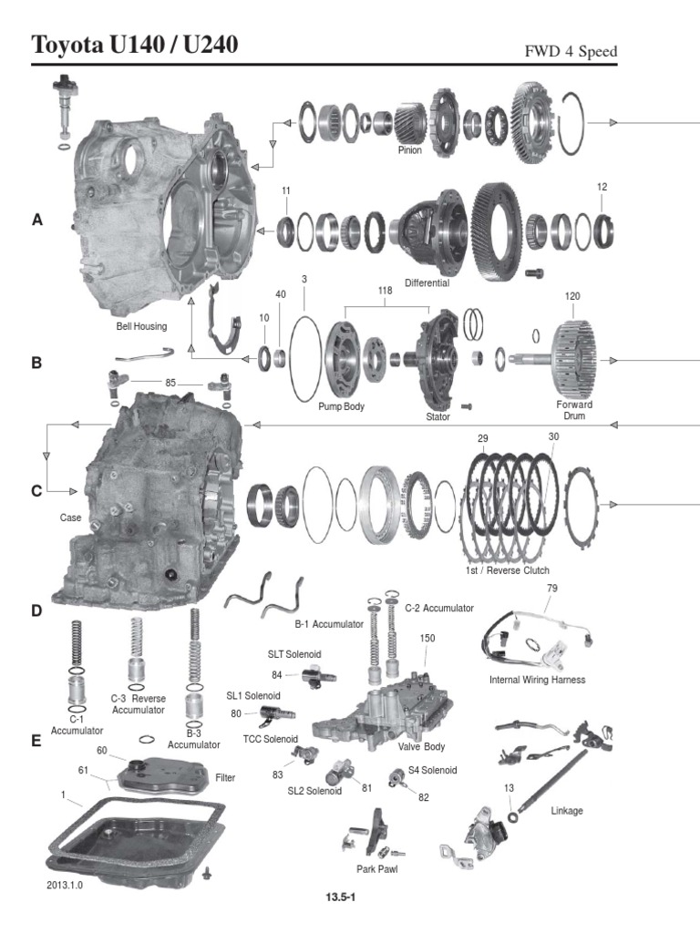 Car Truck Parts Planet Set U140 U240 U140e U140f Transmission Toyota Lexus Rav4 Front Rear Car Truck Transmission Drivetrain Parts
