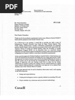 Letter from federal government to Ontario