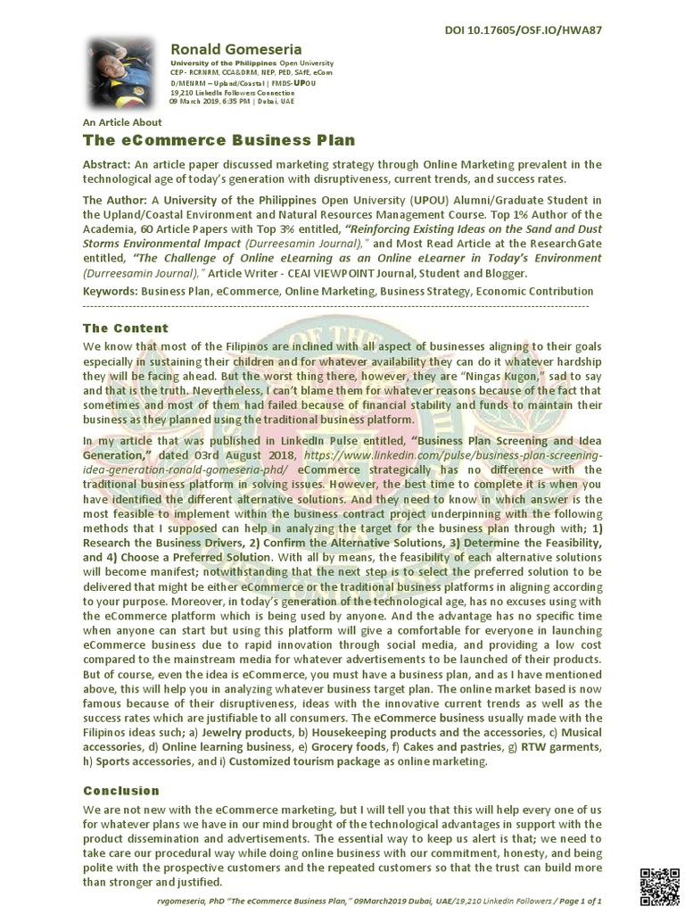 eCommerce Business Plan Strategies | PDF | E Commerce | Educational ...