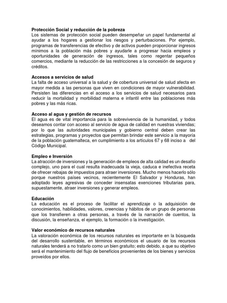 Protección Social y Reducción de La Pobreza | PDF | Desarrollo ...