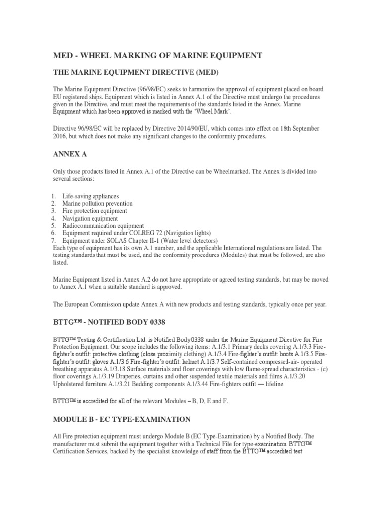 Med - Wheel Marking of Marine Equipment | PDF | Directive (European Union)