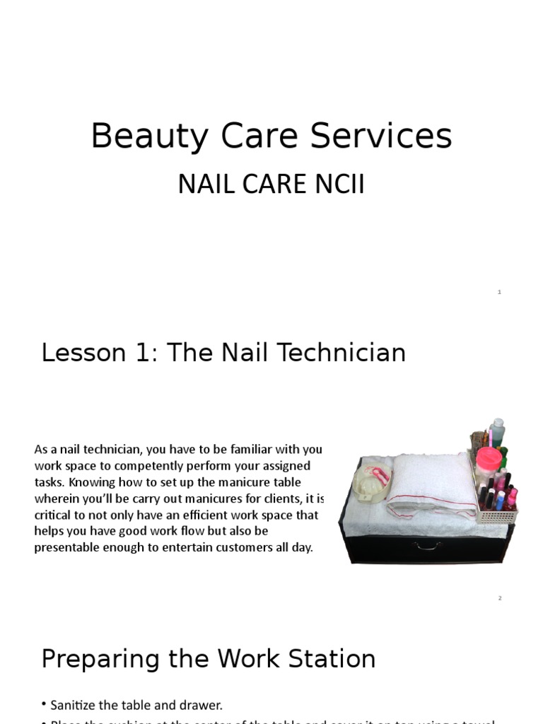Beauty Care - LESSON 1 | PDF | Nail (Anatomy) | Hand