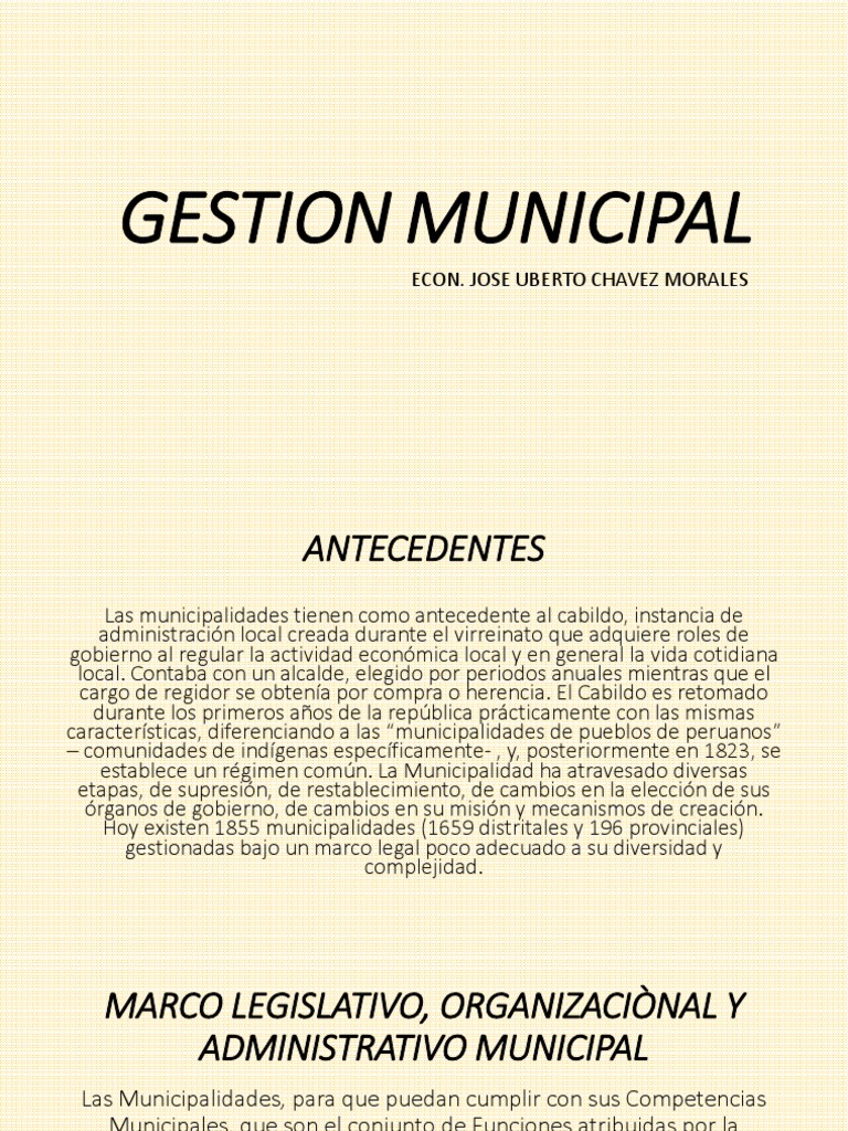 Estructura y Funciones de las Municipalidades | PDF | Alcalde ...