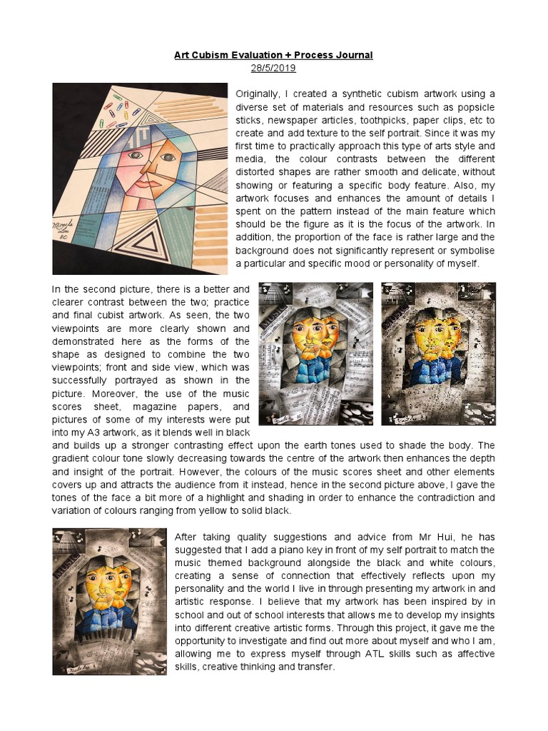 Art Evaluation PDF Cubism Newspapers