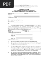 Application For Exclusive Sand and Gravel Permit/ Government/Private Gratuitous Permit