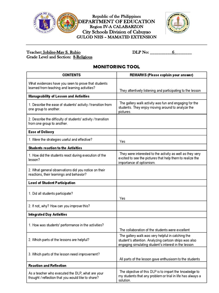 Optimism and Problem Solving Through Gallery Walk | PDF ...