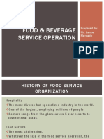 Food & Beverage Service Operation: Prepared By: Mr. Lance Mercado