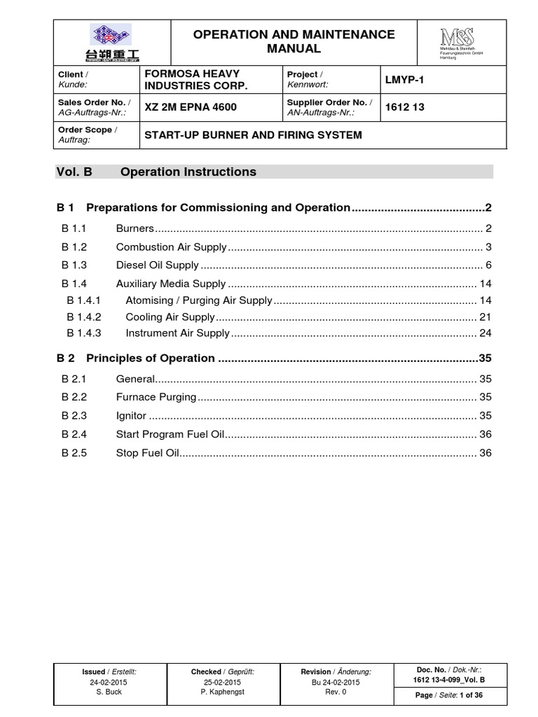 Operation and Maintenance Manual | PDF | Valve | Diesel Engine