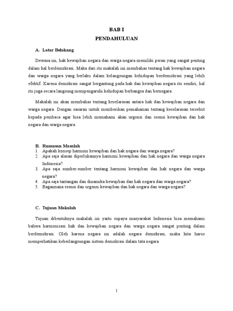 Harmoni Hak Dan Kewajiban Dan Warga Negara Dalam Demokrasi