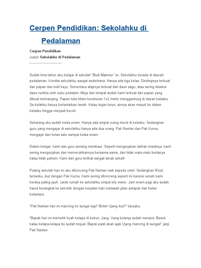 Cerpen Pendidikan