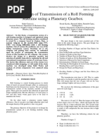 Optimization of Transmission of A Roll Forming Machine Using A Planetary Gearbox