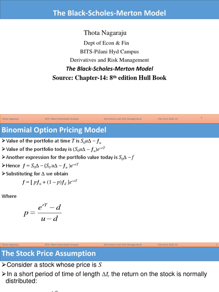 The Black Scholes Merton Model | PDF | Black–Scholes Model | Volatility ...