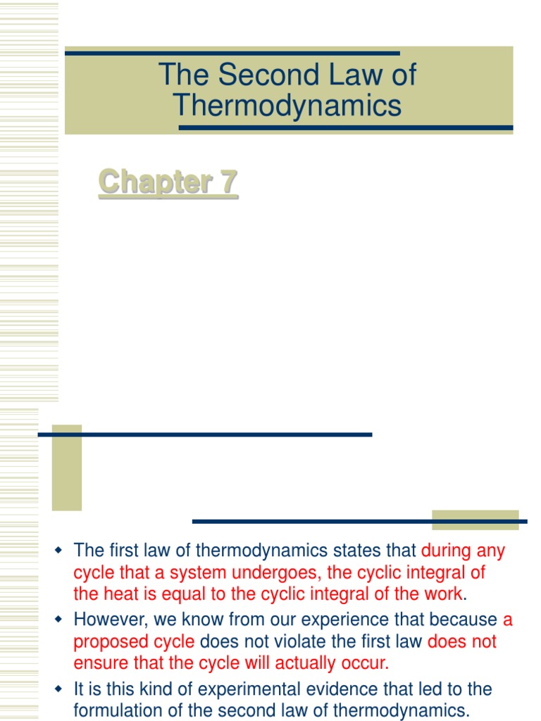 The Second Law of Thermodynamics | PDF | Second Law Of Thermodynamics ...