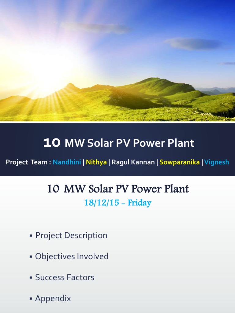 10 MW Solar Power Plant Overview | PDF | Solar Panel | Photovoltaics