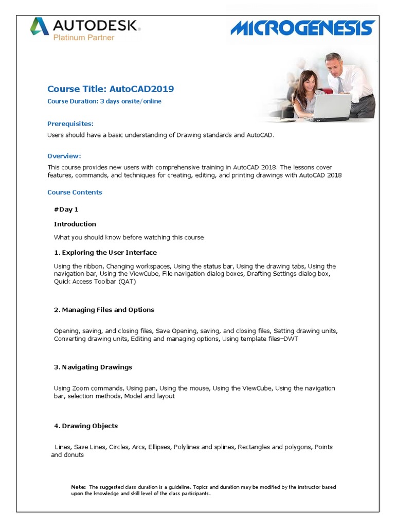 AutoCAD 2019 Training Course Overview | PDF | Software | Computing