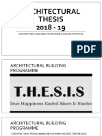 Arch Thesis - Building Programme & Design Rationale