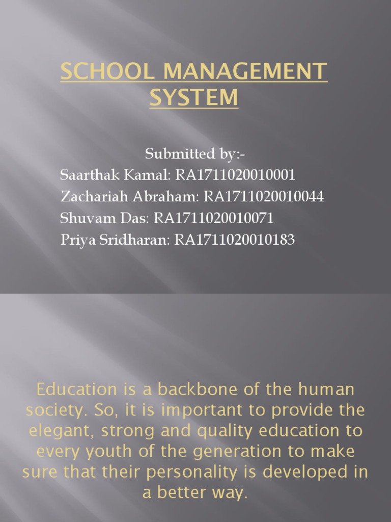 School Management System | PDF | Automation | Information Technology