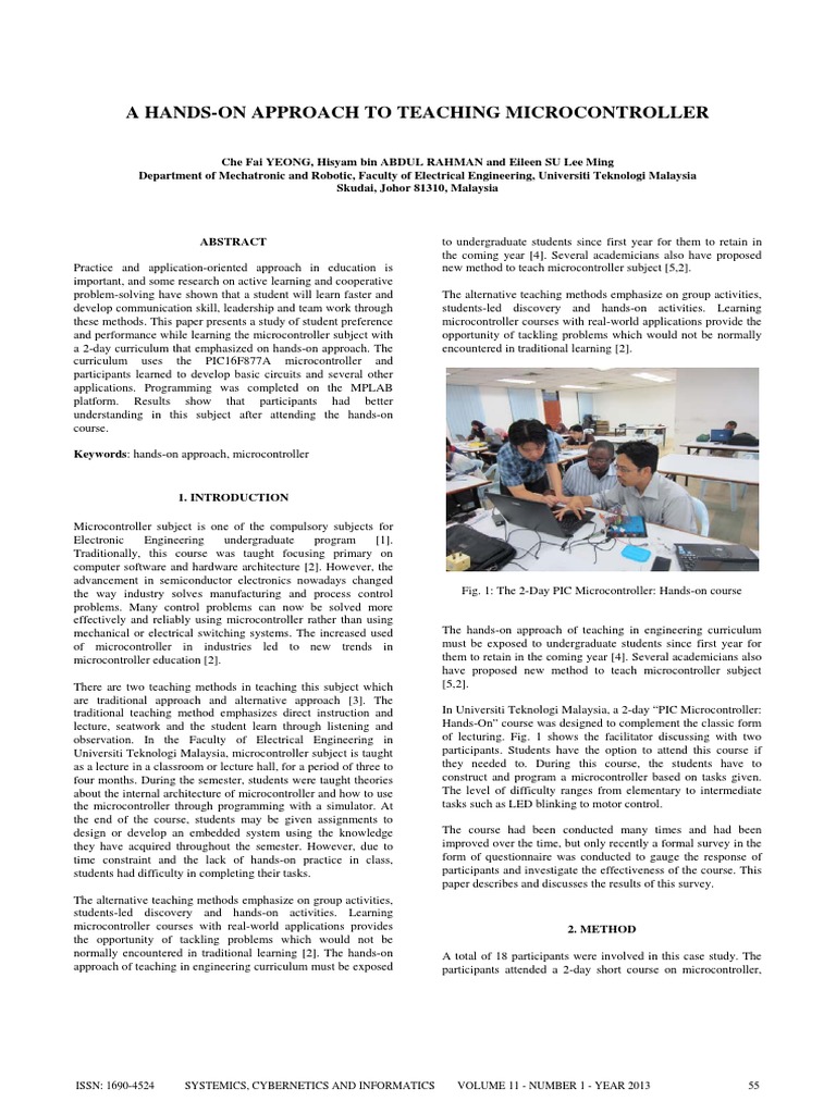 A Hands-On Approach To Teaching Microcontroller | PDF | Lecture ...