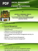 FINANCIAL MANAGEMENT For Agribusiness CPU 2nd Sem 2018-2019