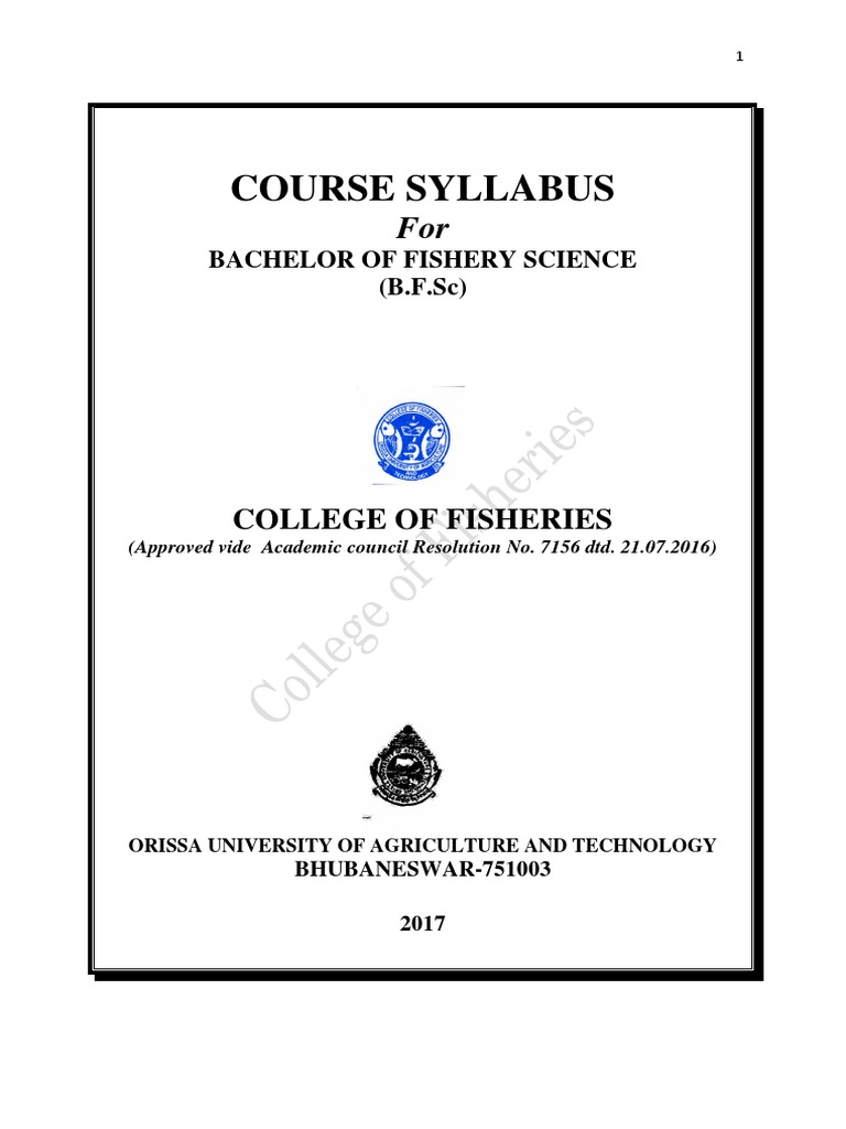 B.F.Sc Course Syllabus Overview | PDF | Aquaculture | Microorganism