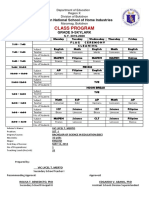 Class Schedule Bukidnon National School