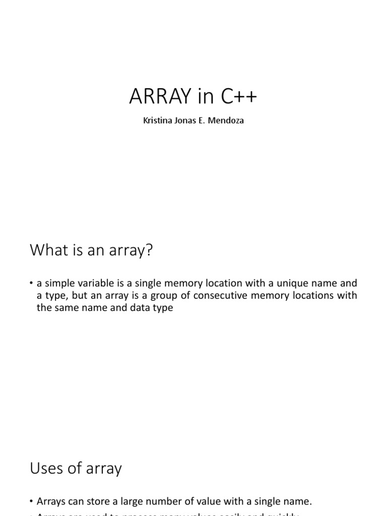 Understanding Arrays in C++ Basics | PDF | Array Data Structure ...