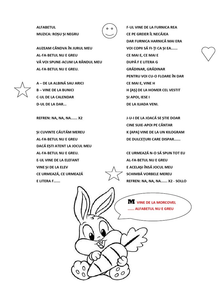 Alfabetul Nu e Greu Versuri | PDF