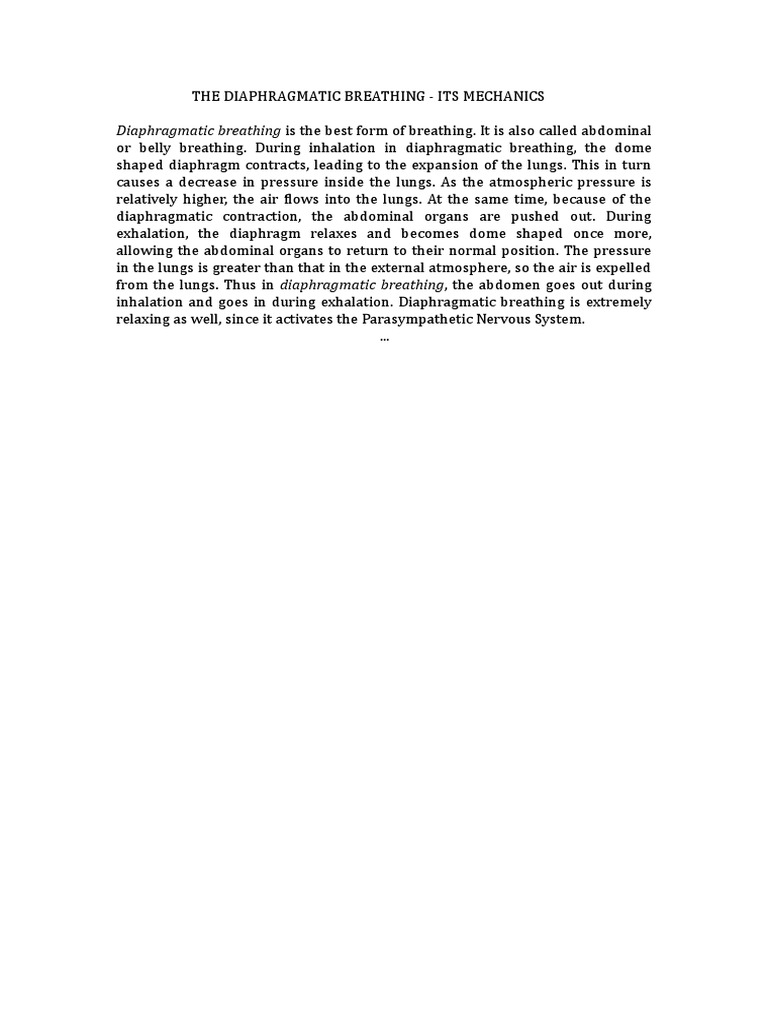 The Mechanics of Diaphragmatic Breathing: How Contraction and ... Biology Diagrams