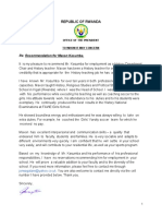 Reference Letter - The Office of The President of The Rep of Rwanda